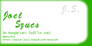 joel szucs business card